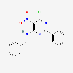 molecular formula C17H13ClN4O2 B12926516 N-Benzyl-6-chloro-5-nitro-2-phenylpyrimidin-4-amine CAS No. 192631-76-8