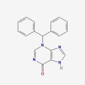 molecular formula C18H14N4O B12926537 3-benzhydryl-7H-purin-6-one CAS No. 10299-58-8