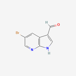 molecular formula C8H5BrN2O B1292657 5-bromo-1H-pyrrolo[2,3-b]pyridine-3-carbaldehyde CAS No. 757978-33-9