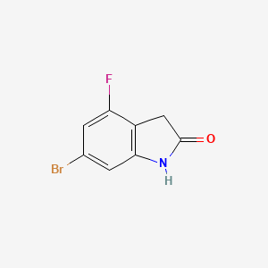 molecular formula C8H5BrFNO B1292659 6-Bromo-4-fluoroindolin-2-one CAS No. 1000341-00-3
