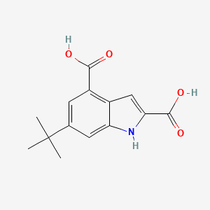 molecular formula C14H15NO4 B1292662 6-tert-butyl-1H-indole-2,4-dicarboxylic acid CAS No. 1000341-47-8