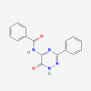 molecular formula C16H12N4O2 B12926639 N-(6-Oxo-3-phenyl-1,6-dihydro-1,2,4-triazin-5-yl)benzamide CAS No. 112371-92-3