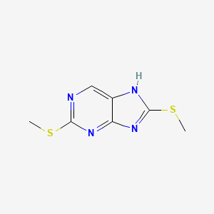 molecular formula C7H8N4S2 B12926644 2,8-Bis(methylsulfanyl)-7h-purine CAS No. 10179-95-0
