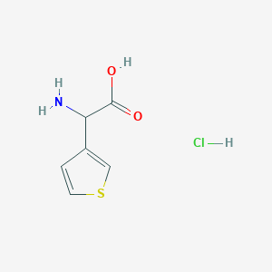 molecular formula C6H8ClNO2S B1292666 3-(4-Methyl-2,5-dioxoimidazolidin-4-yl)propanoic acid CAS No. 43189-50-0