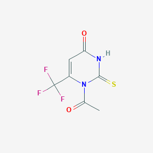 molecular formula C7H5F3N2O2S B12926715 1-Acetyl-2-sulfanylidene-6-(trifluoromethyl)-2,3-dihydropyrimidin-4(1H)-one CAS No. 88191-90-6