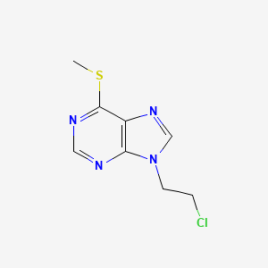 molecular formula C8H9ClN4S B12926887 9H-Purine, 9-(2-chloroethyl)-6-(methylthio)- CAS No. 2846-81-3