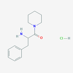 molecular formula C14H21ClN2O B1292690 2-Amino-3-phenyl-1-(piperidin-1-yl)propan-1-one hydrochloride CAS No. 879006-67-4