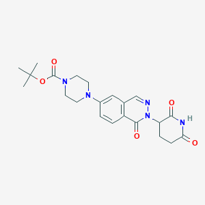 molecular formula C22H27N5O5 B12926923 tert-Butyl 4-(2-(2,6-dioxopiperidin-3-yl)-1-oxo-1,2-dihydrophthalazin-6-yl)piperazine-1-carboxylate 
