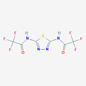 molecular formula C6H2F6N4O2S B12926939 N,N'-(1,3,4-Thiadiazole-2,5-diyl)bis(2,2,2-trifluoroacetamide) CAS No. 61785-06-6