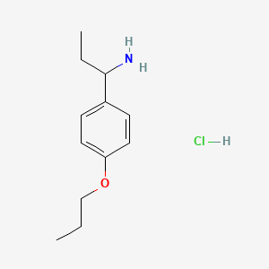 molecular formula C12H20ClNO B1292695 [1-(4-Propoxyphenyl)propyl]amine hydrochloride CAS No. 1201633-55-7