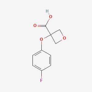 molecular formula C10H9FO4 B12926964 3-(4-Fluorophenoxy)oxetane-3-carboxylic acid 