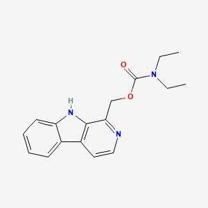 molecular formula C17H19N3O2 B12926967 Carbamic acid, diethyl-, 9H-pyrido[3,4-b]indol-1-ylmethyl ester CAS No. 647825-16-9