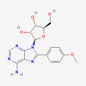 molecular formula C17H19N5O5 B12926987 Adenosine, 8-(4-methoxyphenyl)- CAS No. 73340-80-4