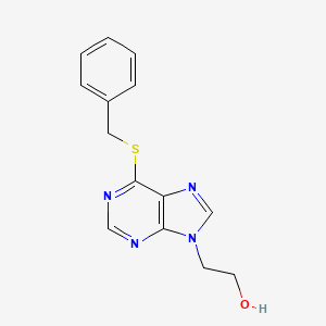 molecular formula C14H14N4OS B12927002 2-(6-(benzylthio)-9H-purin-9-yl)ethanol CAS No. 2881-90-5
