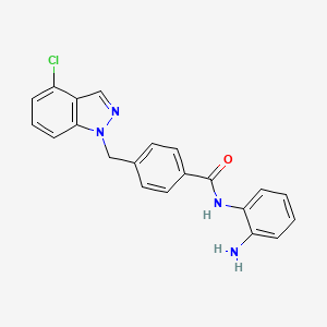molecular formula C21H17ClN4O B12927008 n-(2-Aminophenyl)-4-((4-chloro-1h-indazol-1-yl)methyl)benzamide CAS No. 920315-01-1