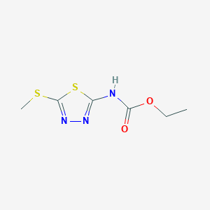 molecular formula C6H9N3O2S2 B12927250 Ethyl [5-(methylsulfanyl)-1,3,4-thiadiazol-2-yl]carbamate CAS No. 5319-74-4