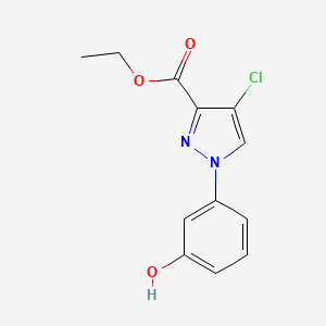 molecular formula C12H11ClN2O3 B12927255 Ethyl 4-chloro-1-(3-hydroxyphenyl)-1H-pyrazole-3-carboxylate 
