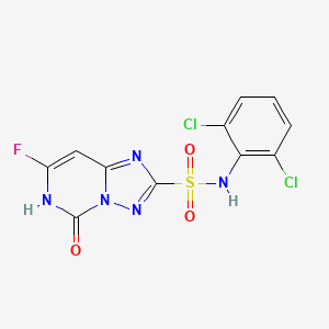 molecular formula C11H6Cl2FN5O3S B12927301 N-(2,6-Dichlorophenyl)-7-fluoro-5-hydroxy-[1,2,4]triazolo[1,5-c]pyrimidine-2-sulfonamide 