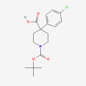 molecular formula C17H22ClNO4 B1292736 1-(Tert-butoxycarbonyl)-4-(4-chlorophenyl)piperidine-4-carboxylic acid CAS No. 644981-94-2