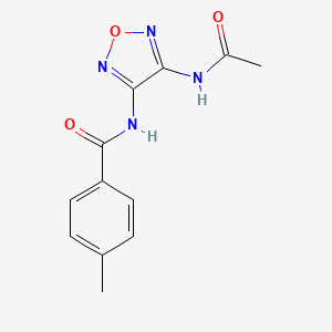 molecular formula C12H12N4O3 B12927417 N-(4-acetamido-1,2,5-oxadiazol-3-yl)-4-methylbenzamide CAS No. 640238-19-3