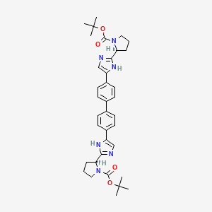 molecular formula C36H44N6O4 B1292749 Bis(2-methyl-2-propanyl) (2S,2'S)-2,2'-[4,4'-biphenyldiylbis(1H-imidazole-4,2-diyl)]di(1-pyrrolidinecarboxylate) CAS No. 1007882-23-6