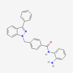 molecular formula C27H22N4O B12927540 n-(2-Aminophenyl)-4-((3-phenyl-1h-indazol-1-yl)methyl)benzamide CAS No. 920315-37-3