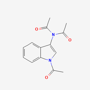 molecular formula C14H14N2O3 B12927566 N-Acetyl-N-(1-acetyl-1H-indol-3-yl)acetamide CAS No. 63607-39-6