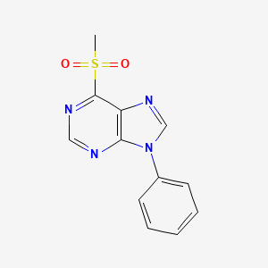 molecular formula C12H10N4O2S B12927589 6-(Methanesulfonyl)-9-phenyl-9H-purine CAS No. 62141-46-2
