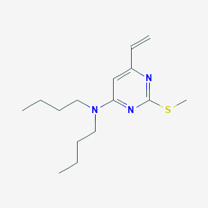 molecular formula C15H25N3S B12927647 N,N-Dibutyl-6-ethenyl-2-(methylsulfanyl)pyrimidin-4-amine CAS No. 823220-74-2