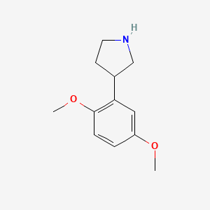 molecular formula C12H17NO2 B1292772 3-(2,5-Dimethoxyphenyl)pyrrolidine CAS No. 938458-95-8
