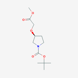 molecular formula C12H21NO5 B12927748 tert-butyl (S)-3-(2-methoxy-2-oxoethoxy)pyrrolidine-1-carboxylate 