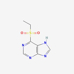 molecular formula C7H8N4O2S B12927786 Purine, 6-(ethylsulfonyl)- CAS No. 82499-11-4
