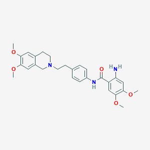 molecular formula C28H33N3O5 B129278 2-amino-N-[4-[2-(6,7-dimethoxy-3,4-dihydro-1H-isoquinolin-2-yl)ethyl]phenyl]-4,5-dimethoxybenzamide CAS No. 849668-91-3