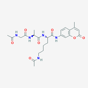 molecular formula C25H33N5O7 B1292788 Ac-Gly-Ala-Lys(Ac)-AMC 