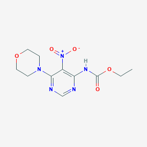 molecular formula C11H15N5O5 B12927912 Ethyl [6-(morpholin-4-yl)-5-nitropyrimidin-4-yl]carbamate CAS No. 62652-84-0