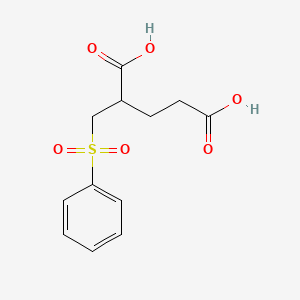 molecular formula C12H14O6S B12928034 2-((Phenylsulfonyl)methyl)pentanedioic acid 