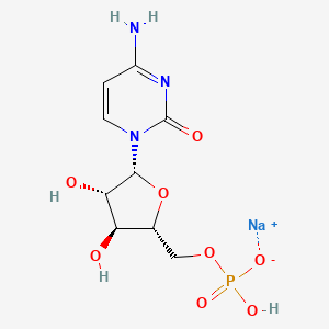 molecular formula C9H13N3NaO8P B12928035 Sodium ((2R,3S,4S,5R)-5-(4-amino-2-oxopyrimidin-1(2H)-yl)-3,4-dihydroxytetrahydrofuran-2-yl)methyl hydrogenphosphate 