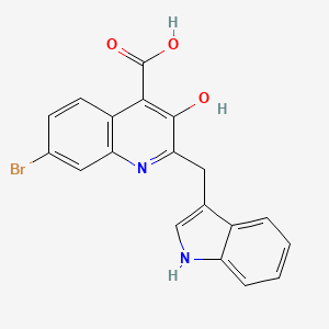 molecular formula C19H13BrN2O3 B12928052 7-Bromo-3-hydroxy-2-[(1H-indol-3-yl)methyl]quinoline-4-carboxylic acid CAS No. 924634-77-5