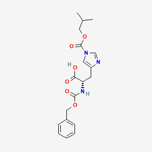 molecular formula C19H23N3O6 B12928058 N-[(Benzyloxy)carbonyl]-1-[(2-methylpropoxy)carbonyl]-L-histidine CAS No. 77205-69-7