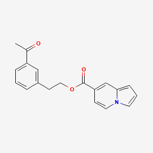 molecular formula C19H17NO3 B12928078 3-Acetylphenethyl indolizine-7-carboxylate 