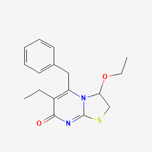 molecular formula C17H20N2O2S B12928084 5-Benzyl-3-ethoxy-6-ethyl-2,3-dihydro-7h-[1,3]thiazolo[3,2-a]pyrimidin-7-one CAS No. 199852-15-8