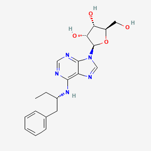 molecular formula C20H25N5O4 B12928089 (2R,3S,4R,5R)-2-(Hydroxymethyl)-5-(6-(((S)-1-phenylbutan-2-yl)amino)-9H-purin-9-yl)tetrahydrofuran-3,4-diol 