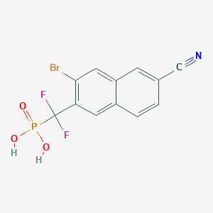 molecular formula C12H7BrF2NO3P B1292822 P-[(3-bromo-6-cyano-2-naphthalenyl)difluoromethyl]-phosphonic acid 