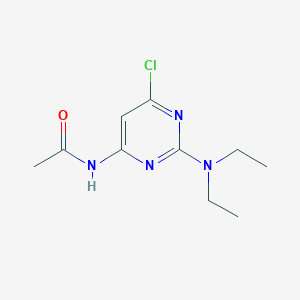 molecular formula C10H15ClN4O B12928246 N-[6-Chloro-2-(diethylamino)pyrimidin-4-yl]acetamide CAS No. 88380-63-6