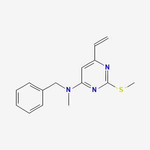 molecular formula C15H17N3S B12928268 N-Benzyl-6-ethenyl-N-methyl-2-(methylsulfanyl)pyrimidin-4-amine CAS No. 823220-76-4