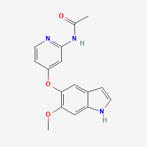 molecular formula C16H15N3O3 B12928275 N-(4-((6-Methoxy-1H-indol-5-yl)oxy)pyridin-2-yl)acetamide 