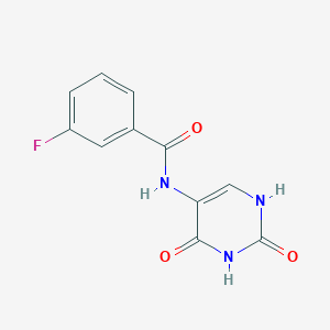 molecular formula C11H8FN3O3 B12928325 N-(2,4-dioxo-1,2,3,4-tetrahydropyrimidin-5-yl)-3-fluorobenzamide CAS No. 333343-48-9