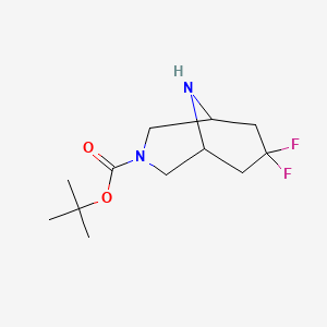 molecular formula C12H20F2N2O2 B12928329 tert-Butyl 7,7-difluoro-3,9-diazabicyclo[3.3.1]nonane-3-carboxylate 