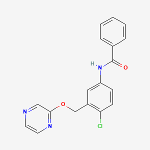 molecular formula C18H14ClN3O2 B12928337 N-(4-Chloro-3-{[(pyrazin-2-yl)oxy]methyl}phenyl)benzamide CAS No. 642085-34-5