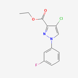molecular formula C12H10ClFN2O2 B12928472 Ethyl 4-chloro-1-(3-fluorophenyl)-1H-pyrazole-3-carboxylate 